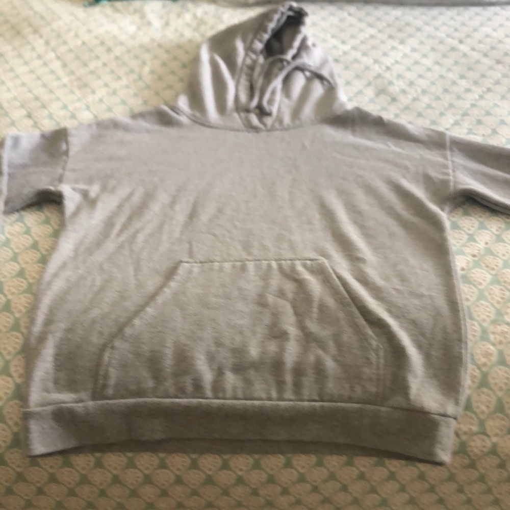 Gray sweatshirt with a hood
